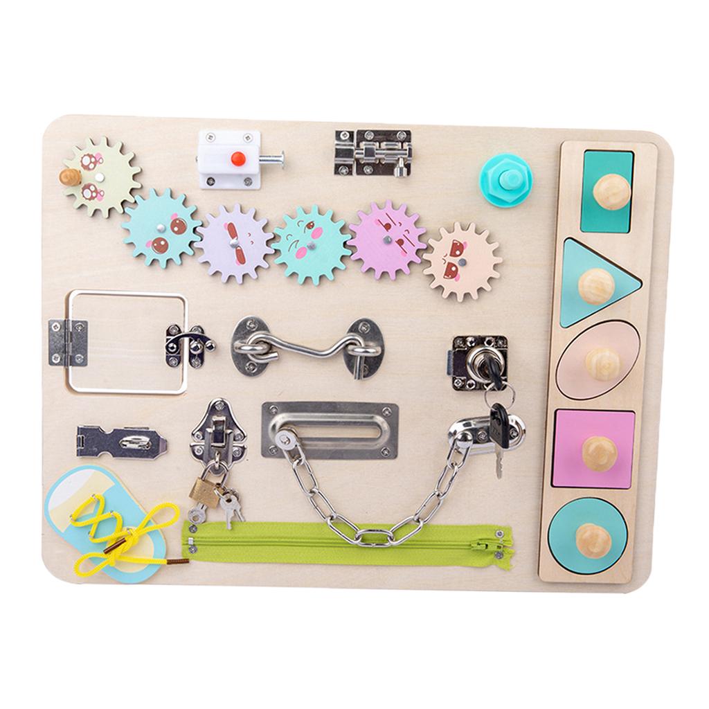 Tablero de actividades para ni - Montessori Wooden Busy Board Toddler reseña y precio
