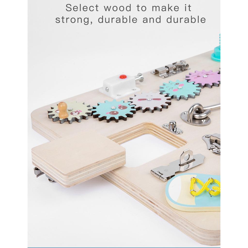 Tablero de actividades para ni - Montessori Wooden Busy Board Toddler reseña y precio